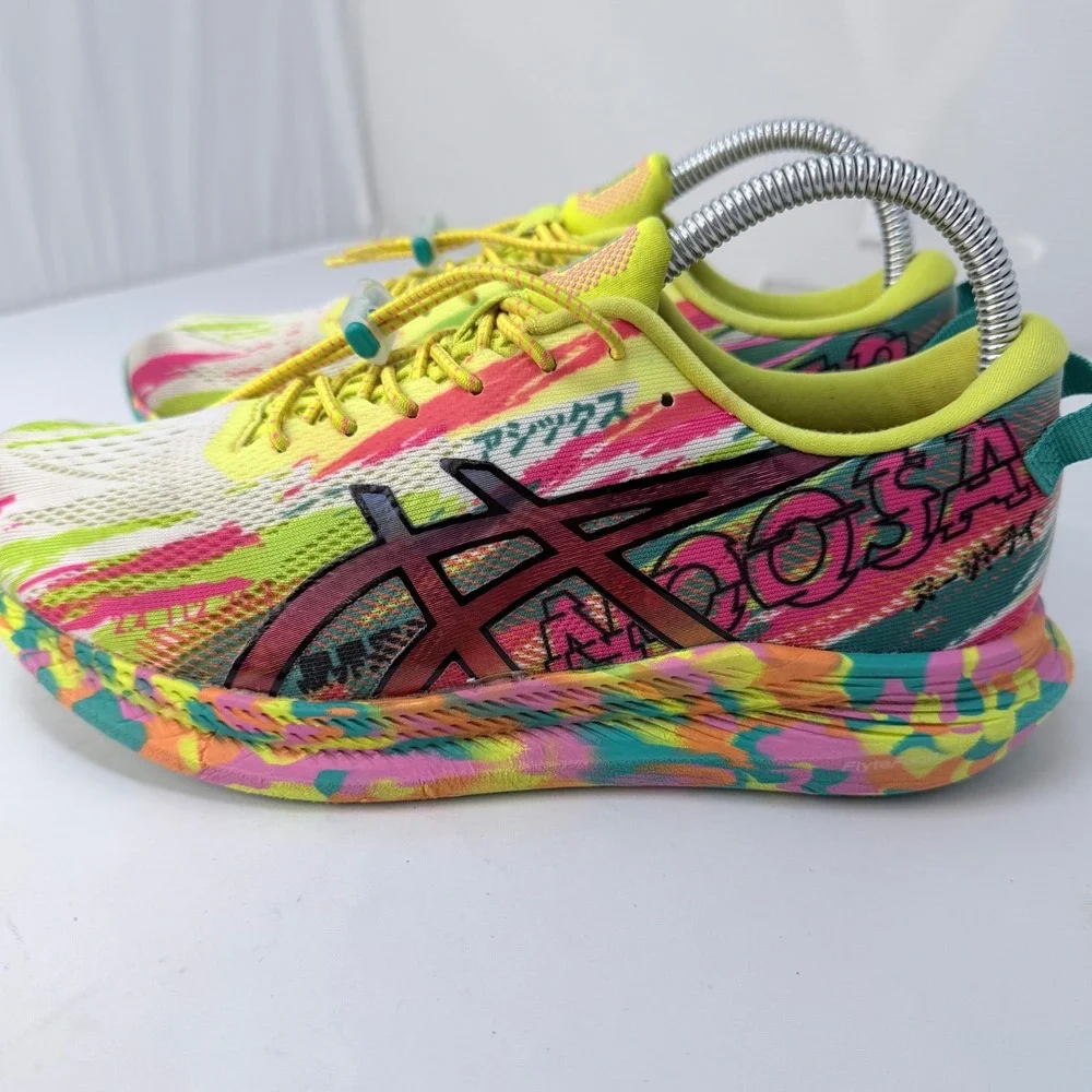 Asics Noosa Tri 13 Womens Running Shoes Neon Pink Yuzu Speed Laces 7.5 - Picture 8 of 13